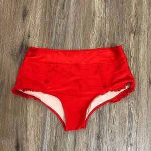 Albion Red High-Waisted Bikini Bottom
